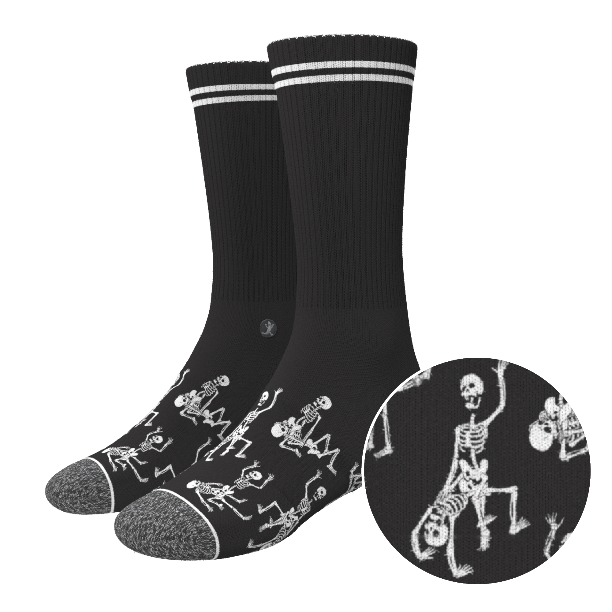 The Bare Back Bones | Skeletons Heel Hammock™ Crew Socks