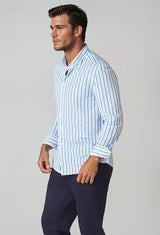 Barrett Stripe Long Sleeve Tech Shirt - Buki - Flyclothing LLC