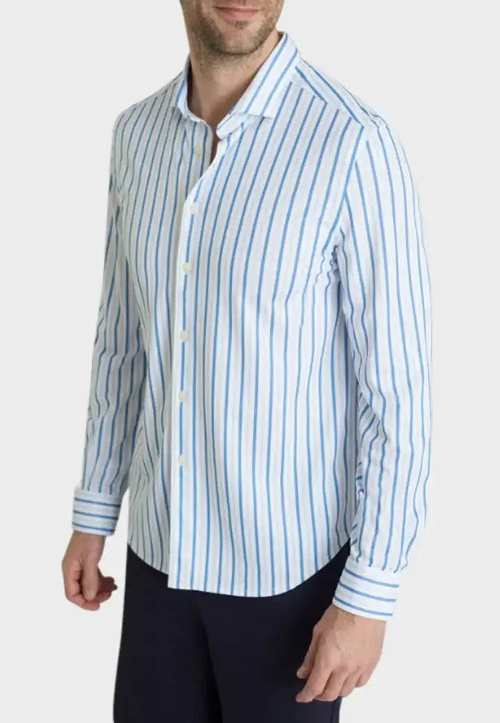Barrett Stripe Long Sleeve Tech Shirt - Buki - Flyclothing LLC