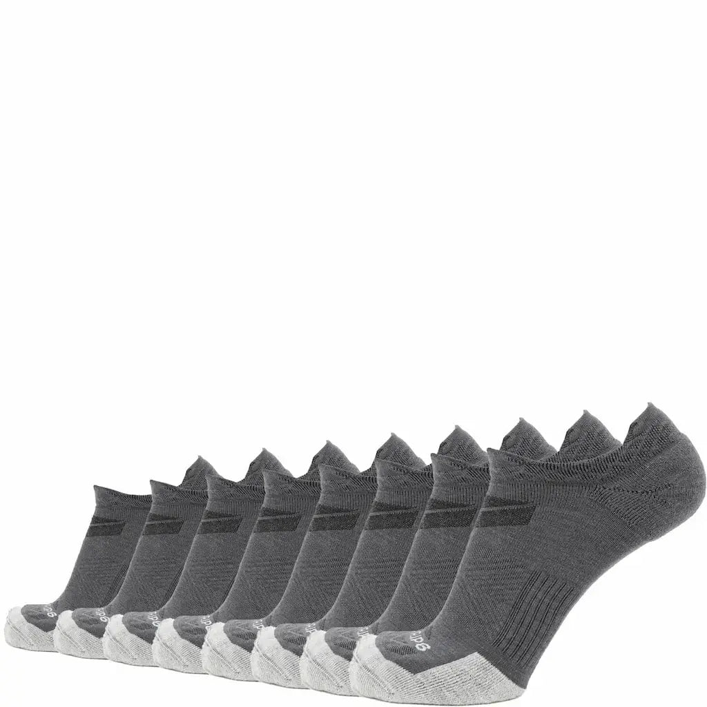 8 Pairs Basalt - Run No Show Runweight Merino Wool Sock - GRIP6 - Flyclothing LLC