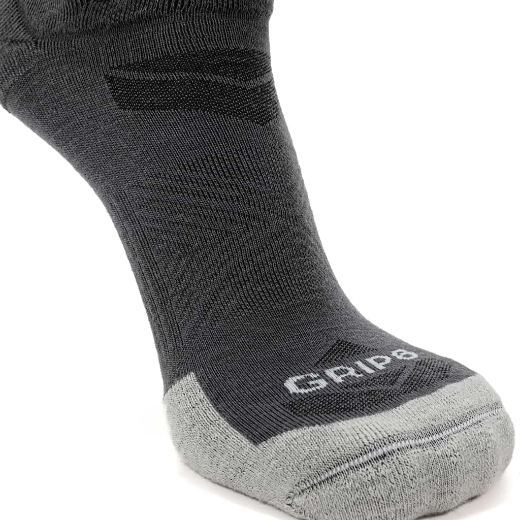3 Pack Basalt - Run No Show Runweight Merino Wool Sock - GRIP6 - Flyclothing LLC