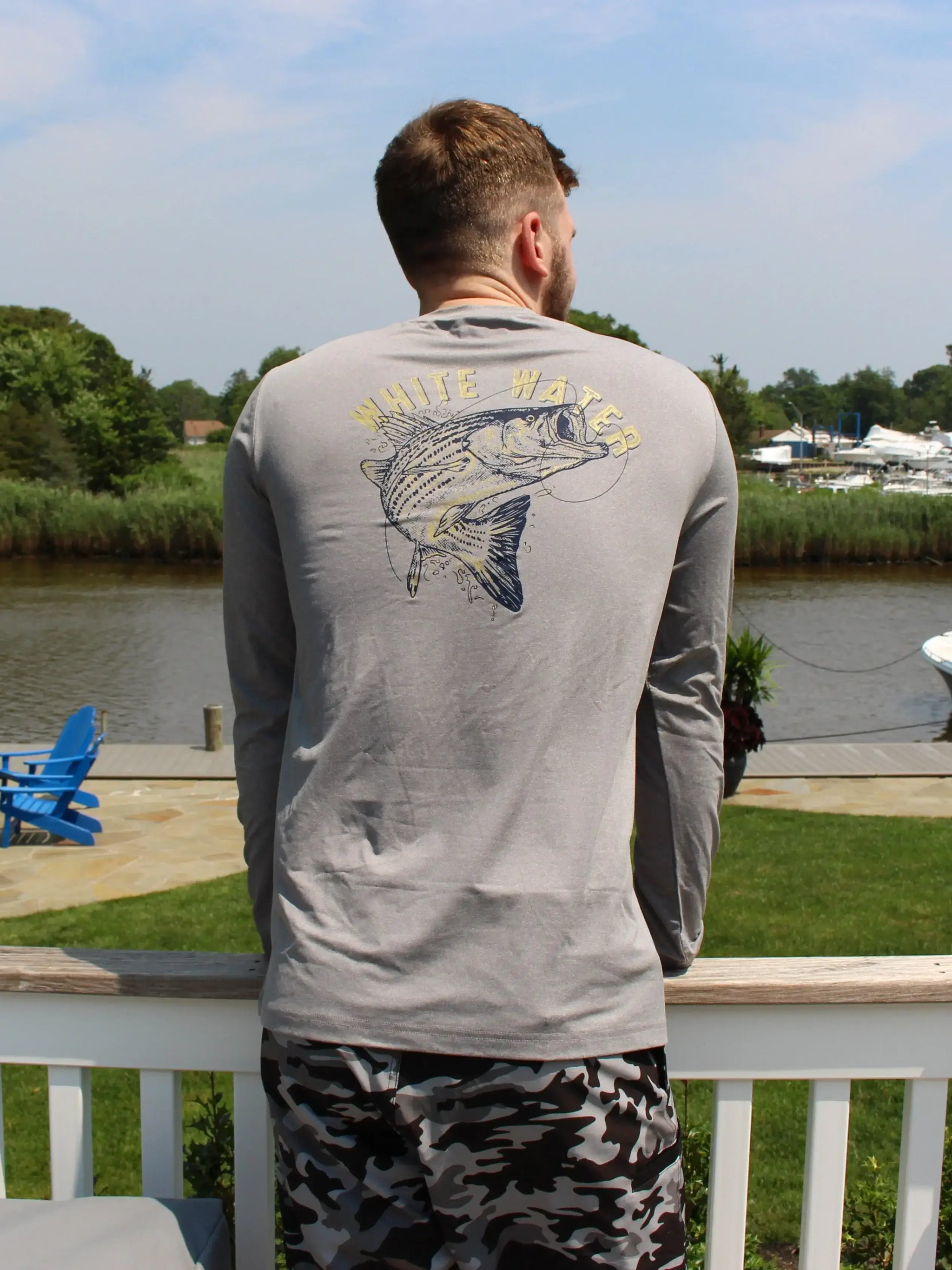 Bass Graphic Performance Tee - White Water Life - Flyclothing LLC