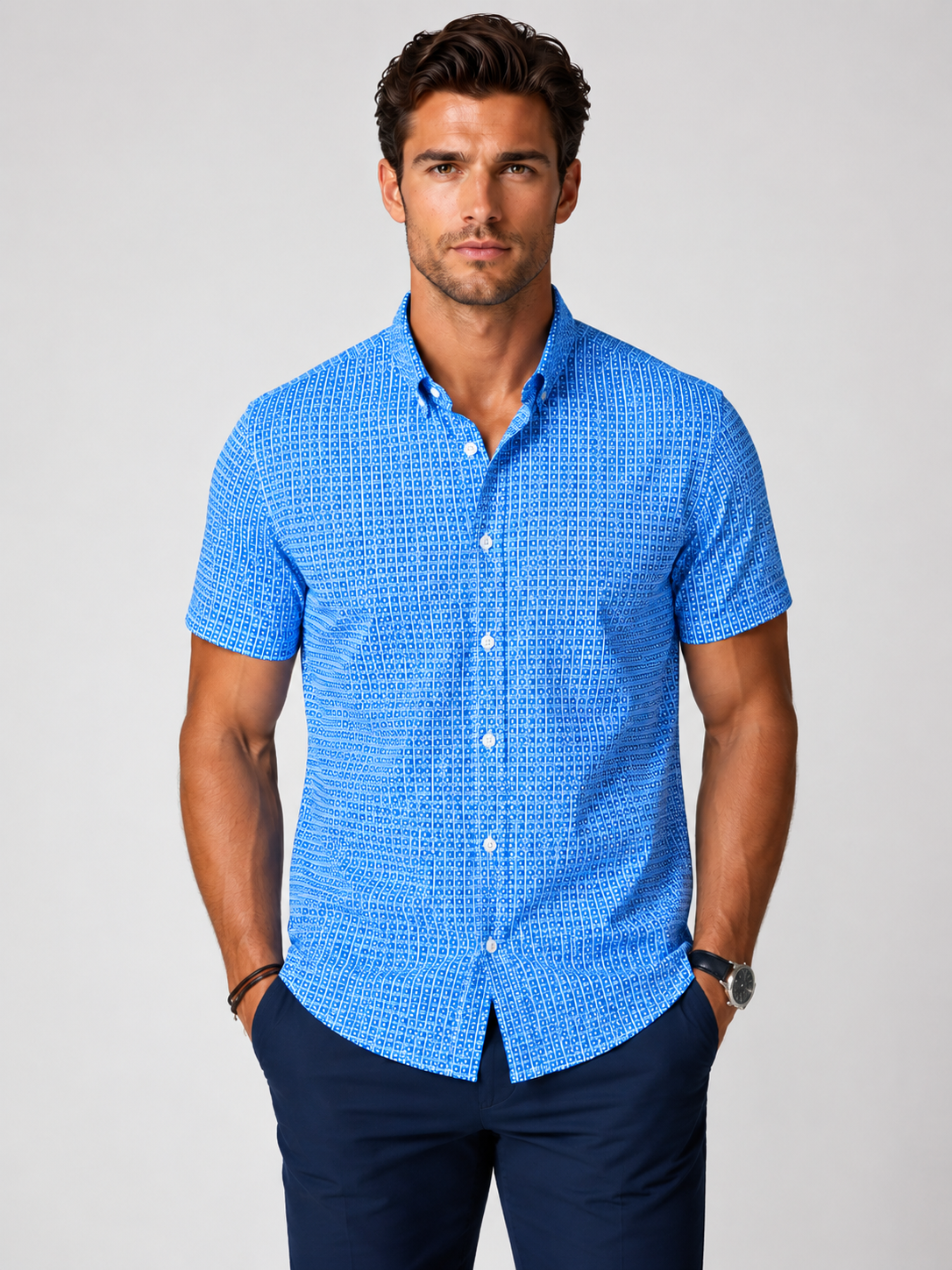Bastille Check Short Sleeve Tech Shirt - Buki - Flyclothing LLC