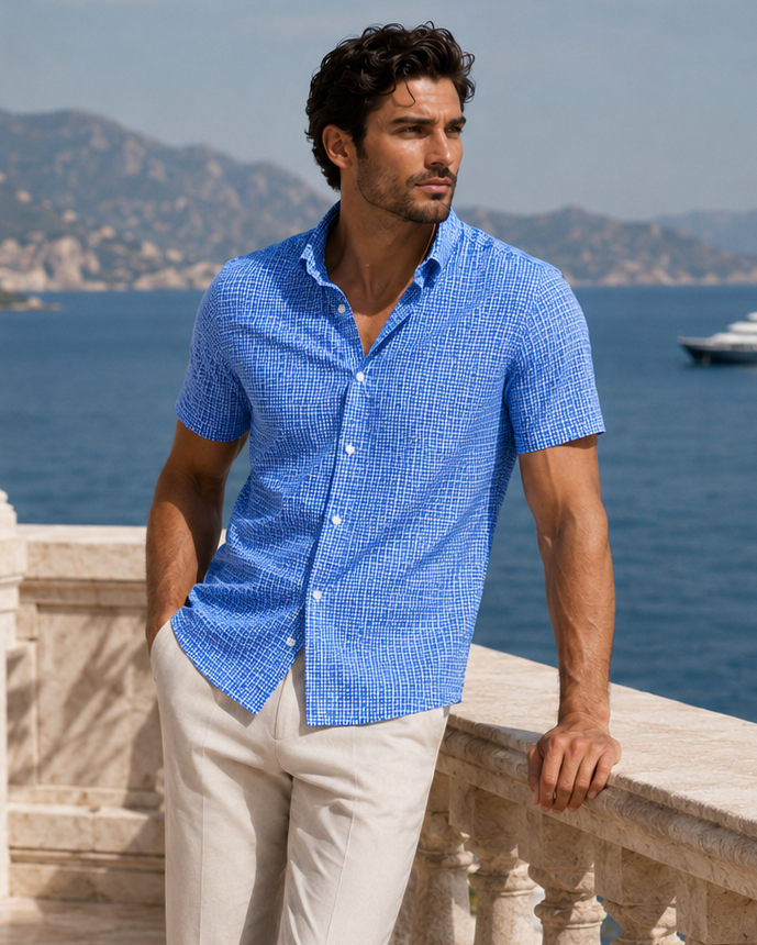 Bastille Check Short Sleeve Tech Shirt - Buki - Flyclothing LLC