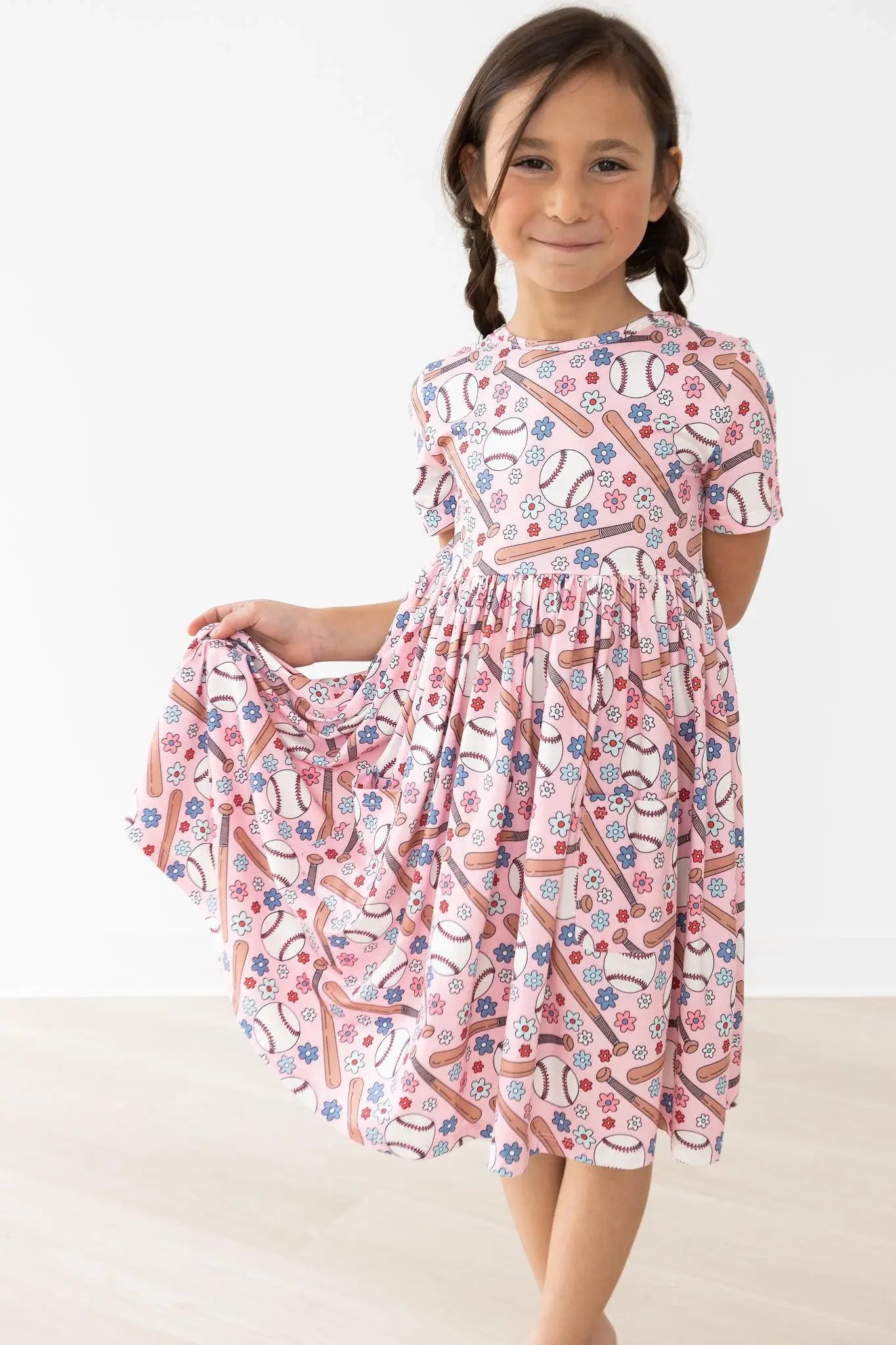 Batter Up S/S Pocket Twirl Dress - Mila & Rose ® - Flyclothing LLC