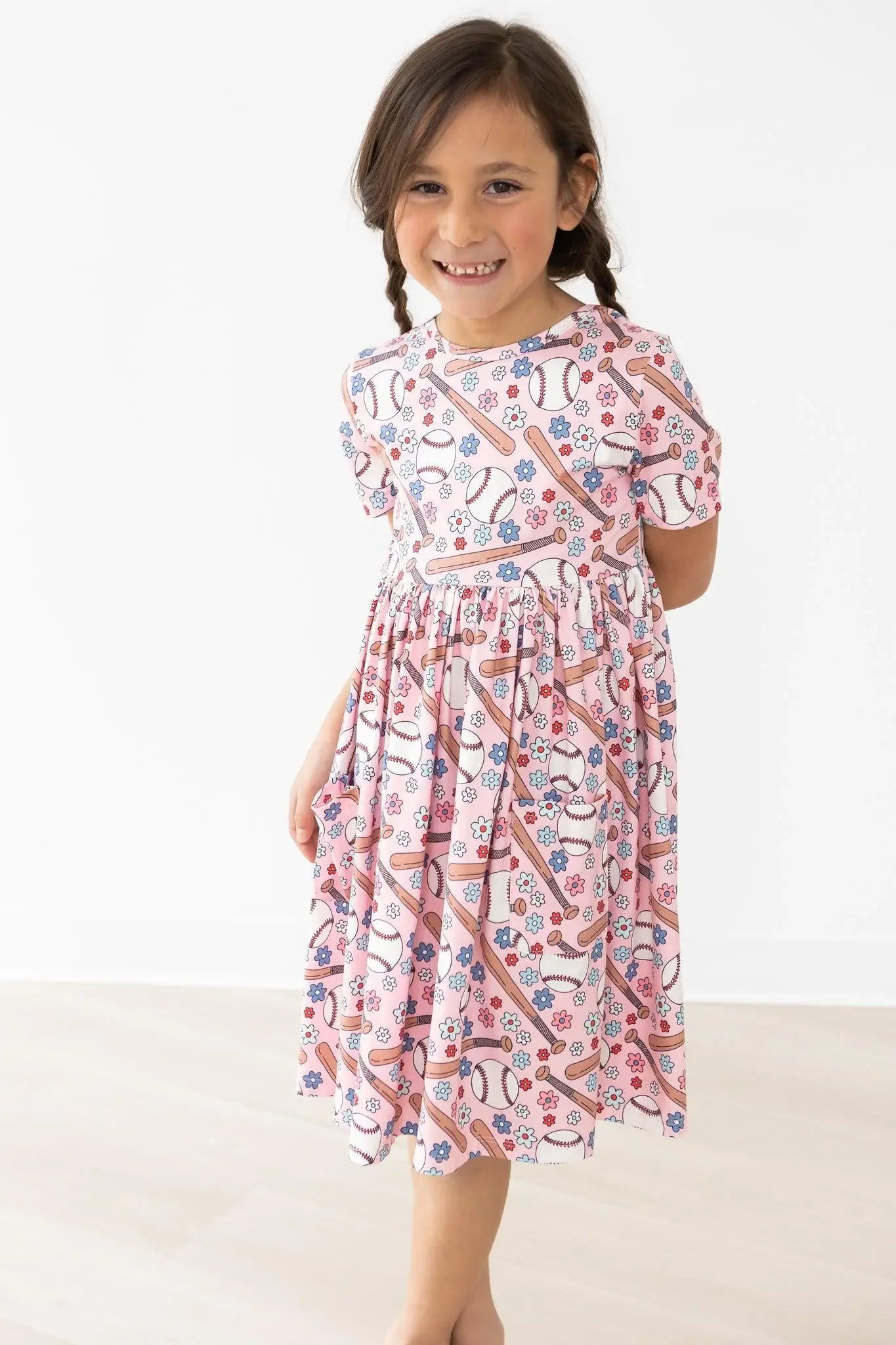 Batter Up S/S Pocket Twirl Dress - Mila & Rose ® - Flyclothing LLC