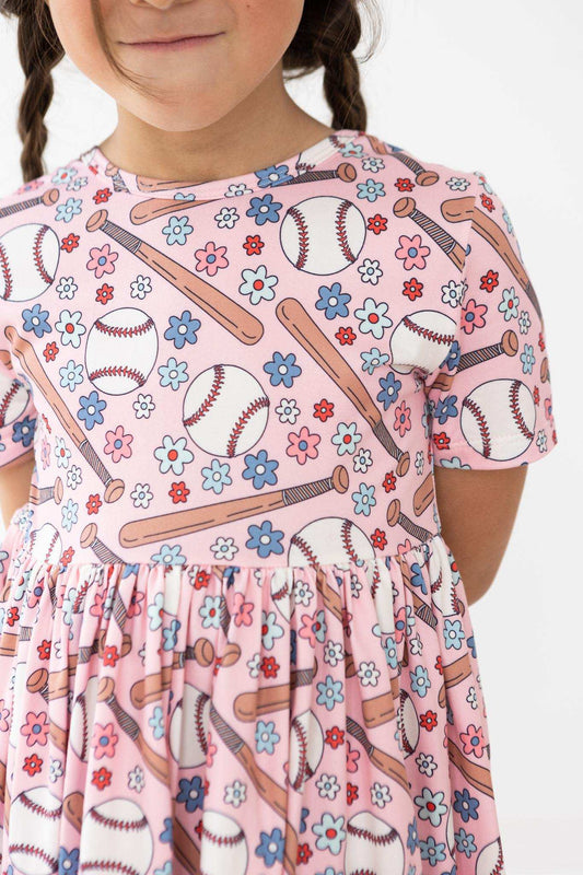 Batter Up S/S Pocket Twirl Dress - Mila & Rose ® - Flyclothing LLC