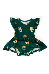 Baylor Green Bear Flutter Twirl Bodysuit - Mila & Rose ® - Flyclothing LLC