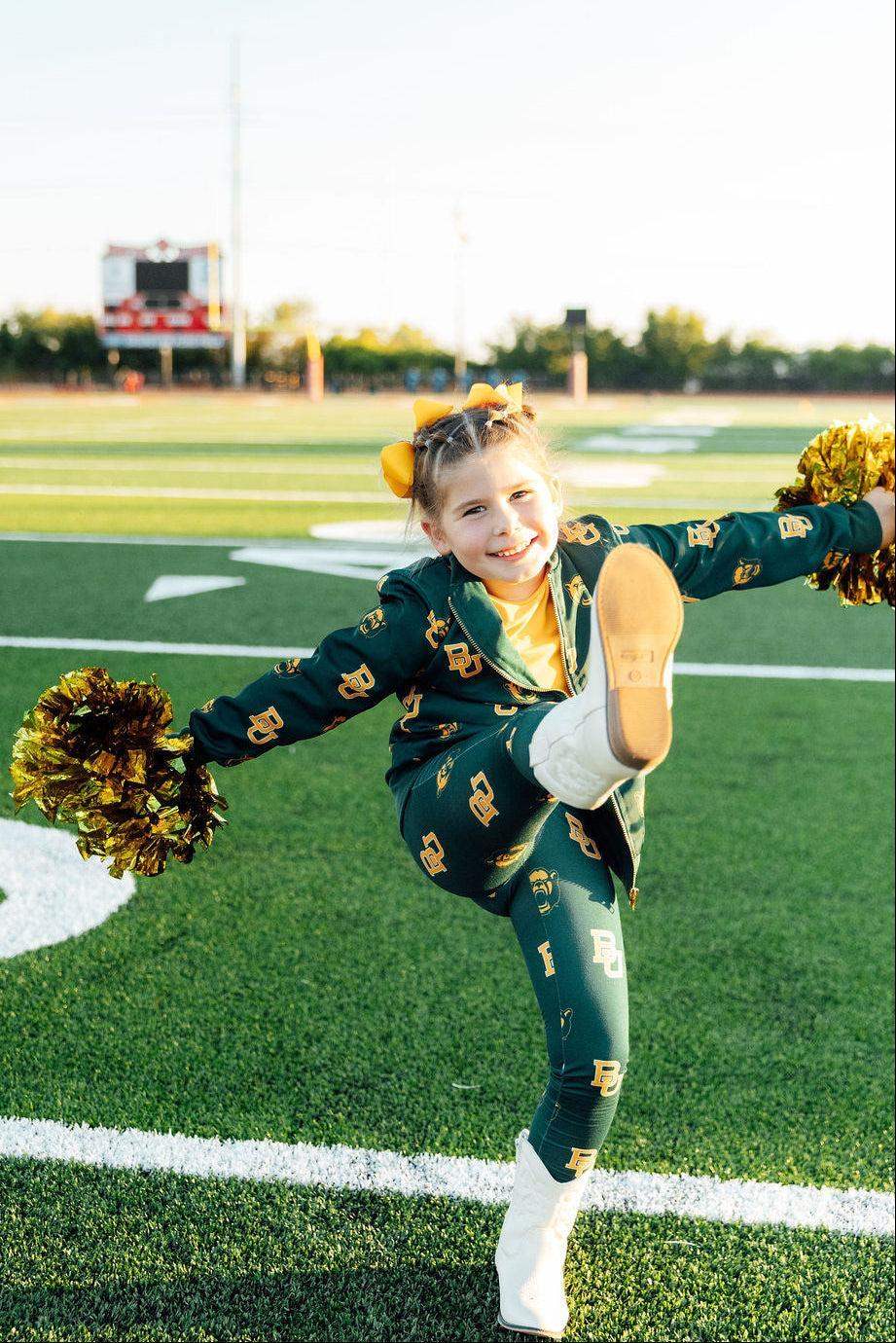 Baylor Green Bear Leggings - Mila & Rose ® - Flyclothing LLC