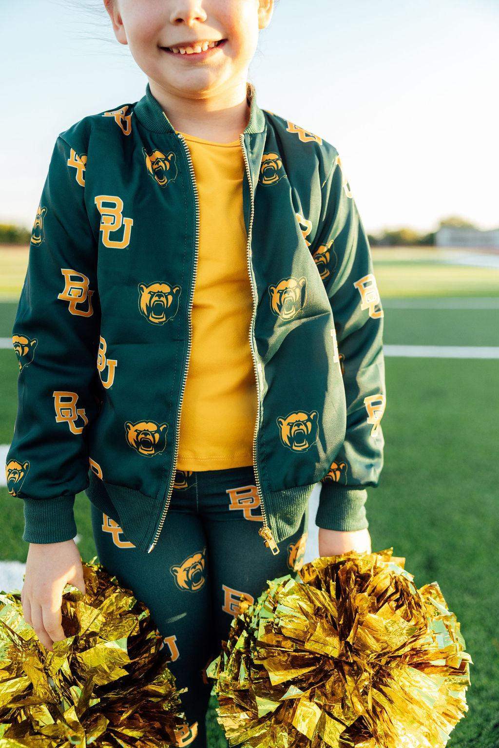 Baylor Green Bear Satin Jacket - Mila & Rose ® - Flyclothing LLC