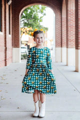 Baylor Plaid Bear 3/4 Sleeve Pocket Twirl Dress - Mila & Rose ® - Flyclothing LLC
