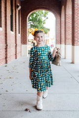 Baylor Plaid Bear 3/4 Sleeve Pocket Twirl Dress - Mila & Rose ® - Flyclothing LLC