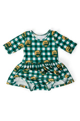 Baylor Plaid Bear 3/4 Sleeve Twirl Bodysuit - Mila & Rose ® - Flyclothing LLC