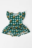 Baylor Plaid Bear Flutter Twirl Bodysuit