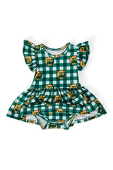 Baylor Plaid Bear Flutter Twirl Bodysuit - Mila & Rose ® - Flyclothing LLC