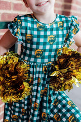Baylor Plaid Bear Flutter Twirl Dress - Mila & Rose ® - Flyclothing LLC