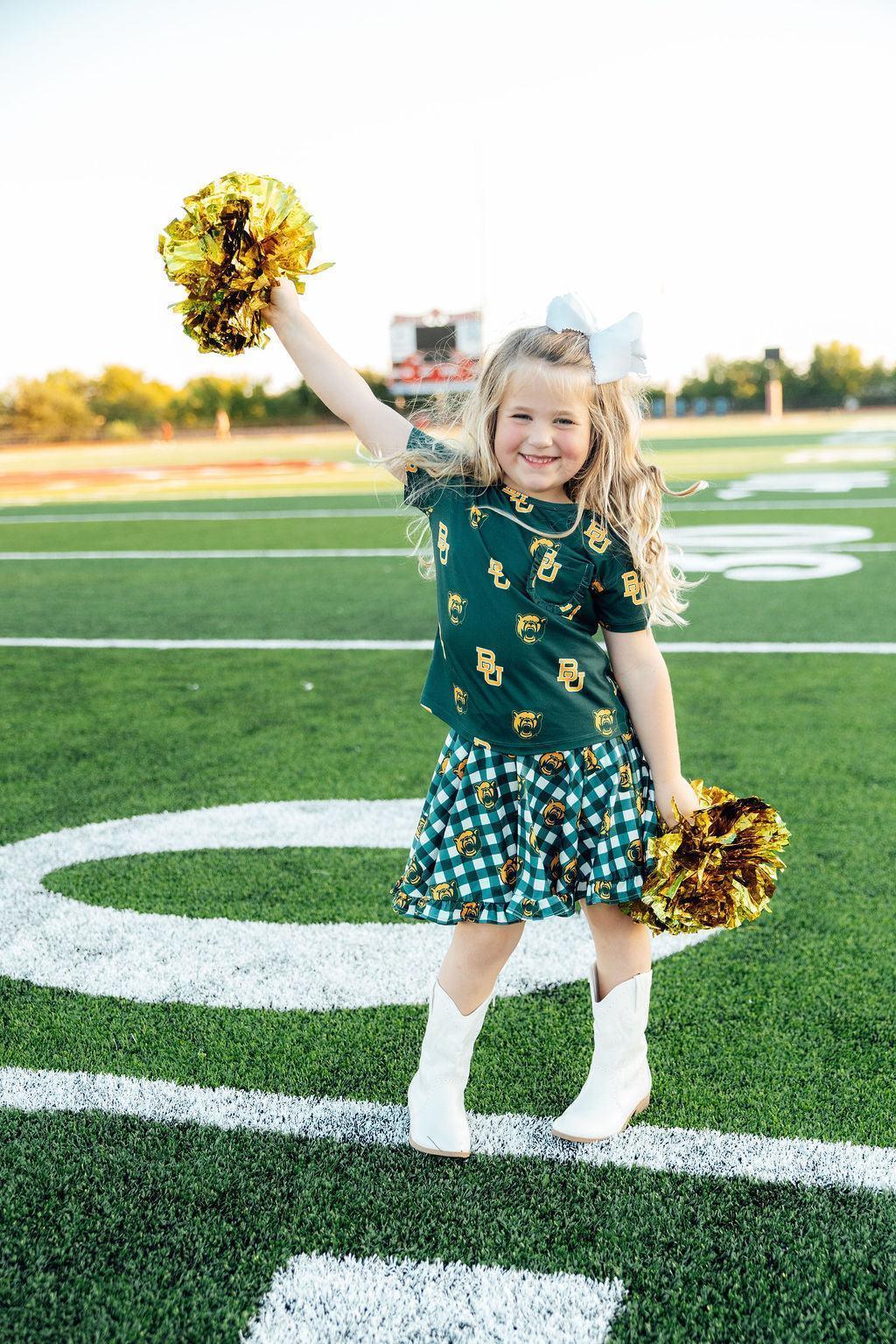 Baylor Plaid Bear Ruffle Twirl Skort - Mila & Rose ® - Flyclothing LLC