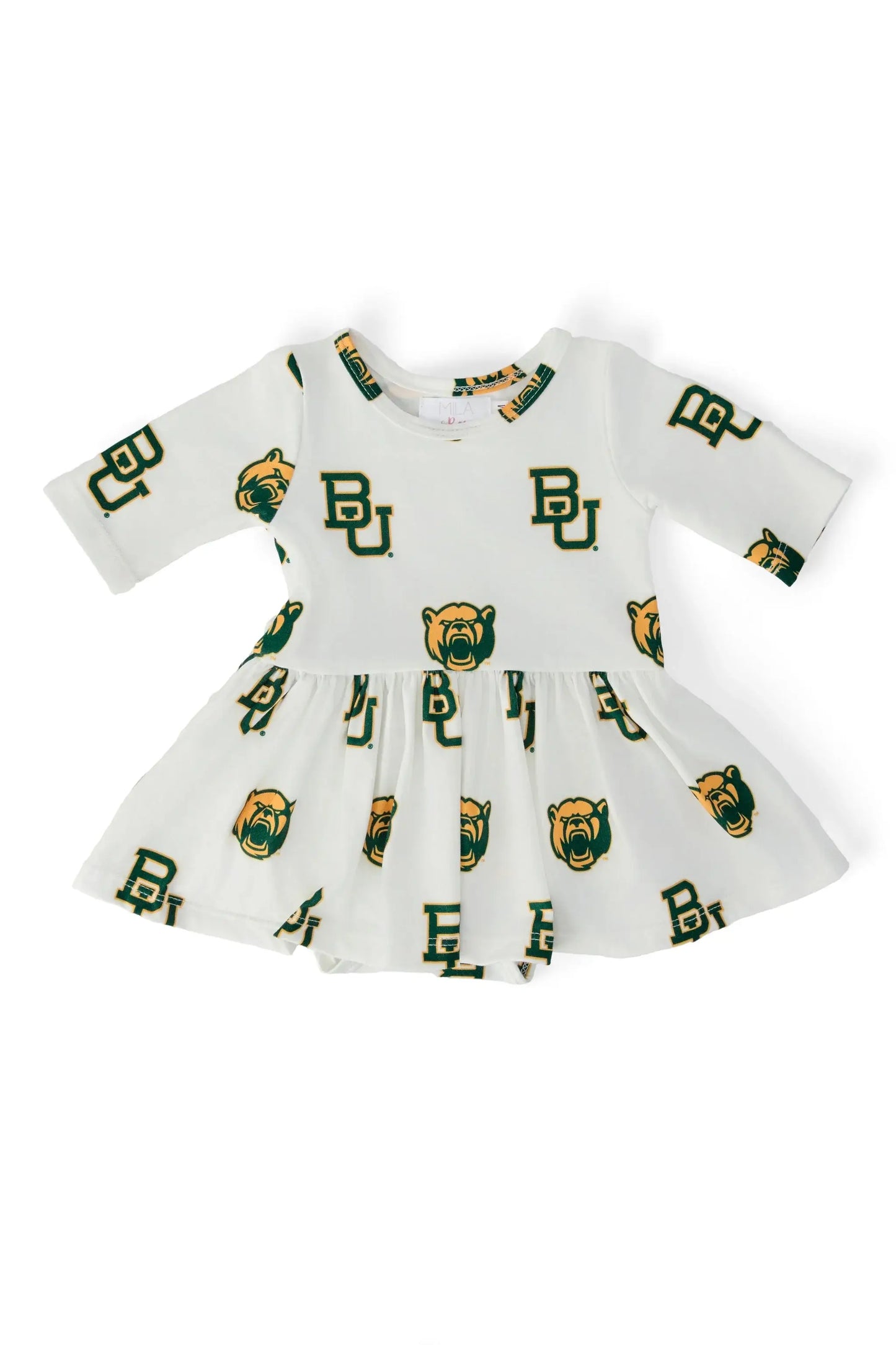 Baylor White Bear 3/4 Sleeve Twirl Bodysuit - Mila & Rose ® - Flyclothing LLC