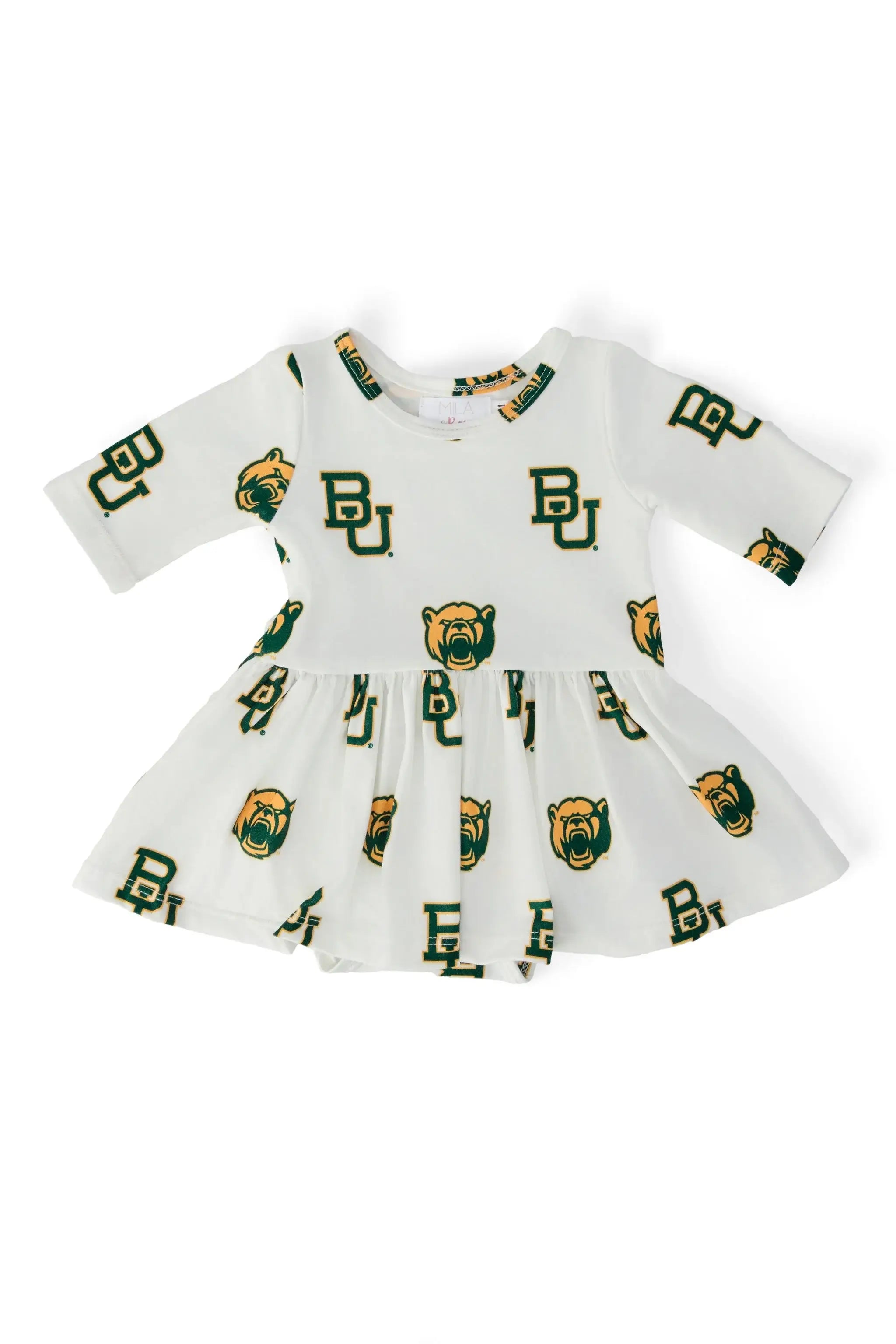 Baylor White Bear 3/4 Sleeve Twirl Bodysuit - Mila & Rose ® - Flyclothing LLC