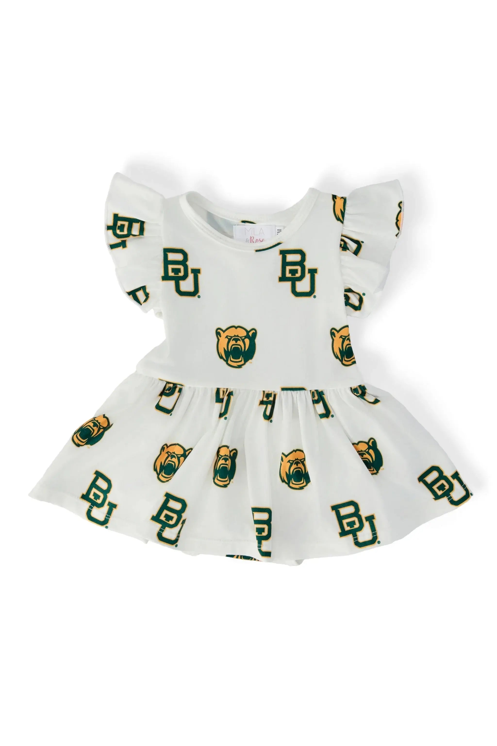 Baylor White Bear Flutter Twirl Bodysuit - Mila & Rose ® - Flyclothing LLC