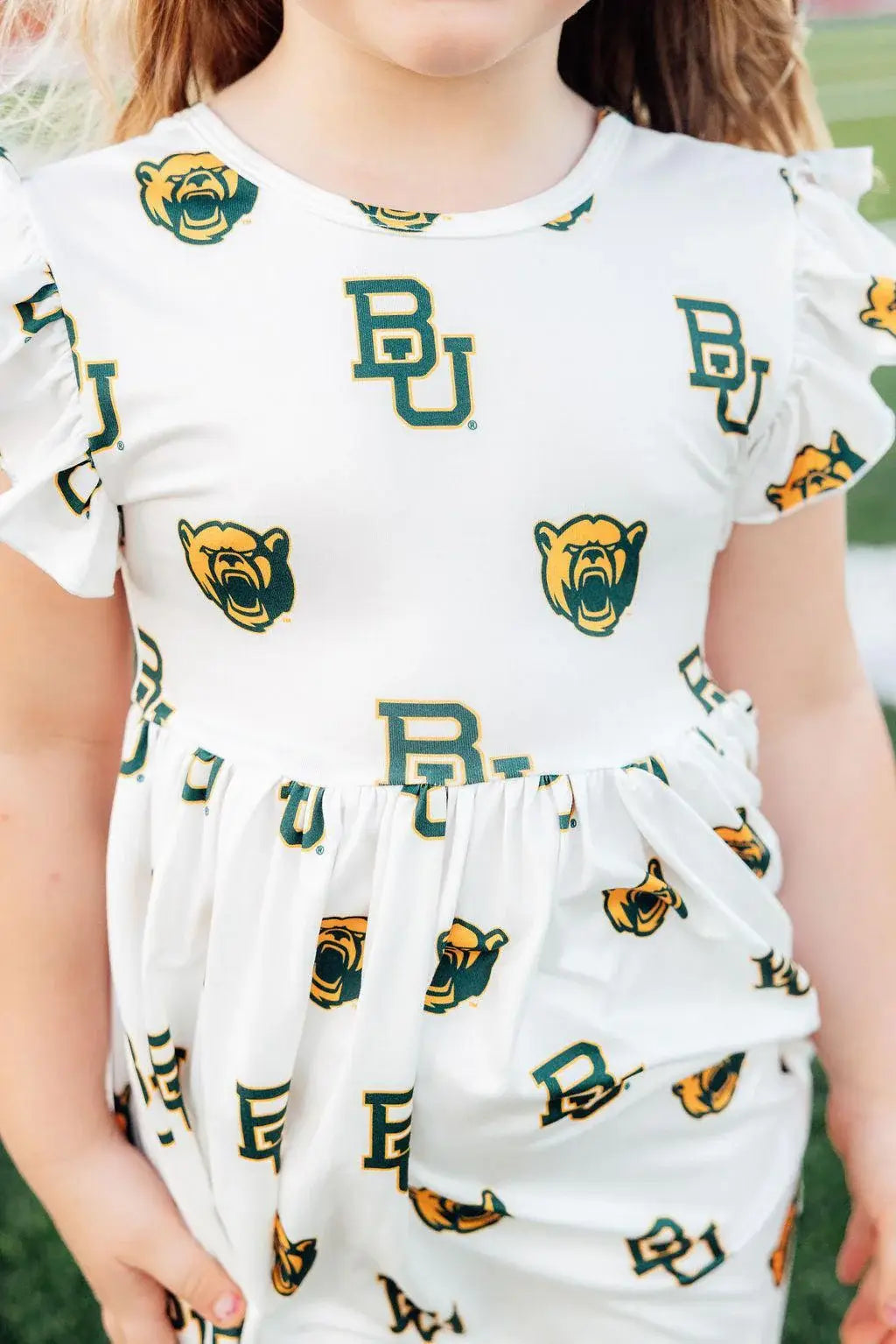 Baylor White Bear Flutter Twirl Dress - Mila & Rose ® - Flyclothing LLC