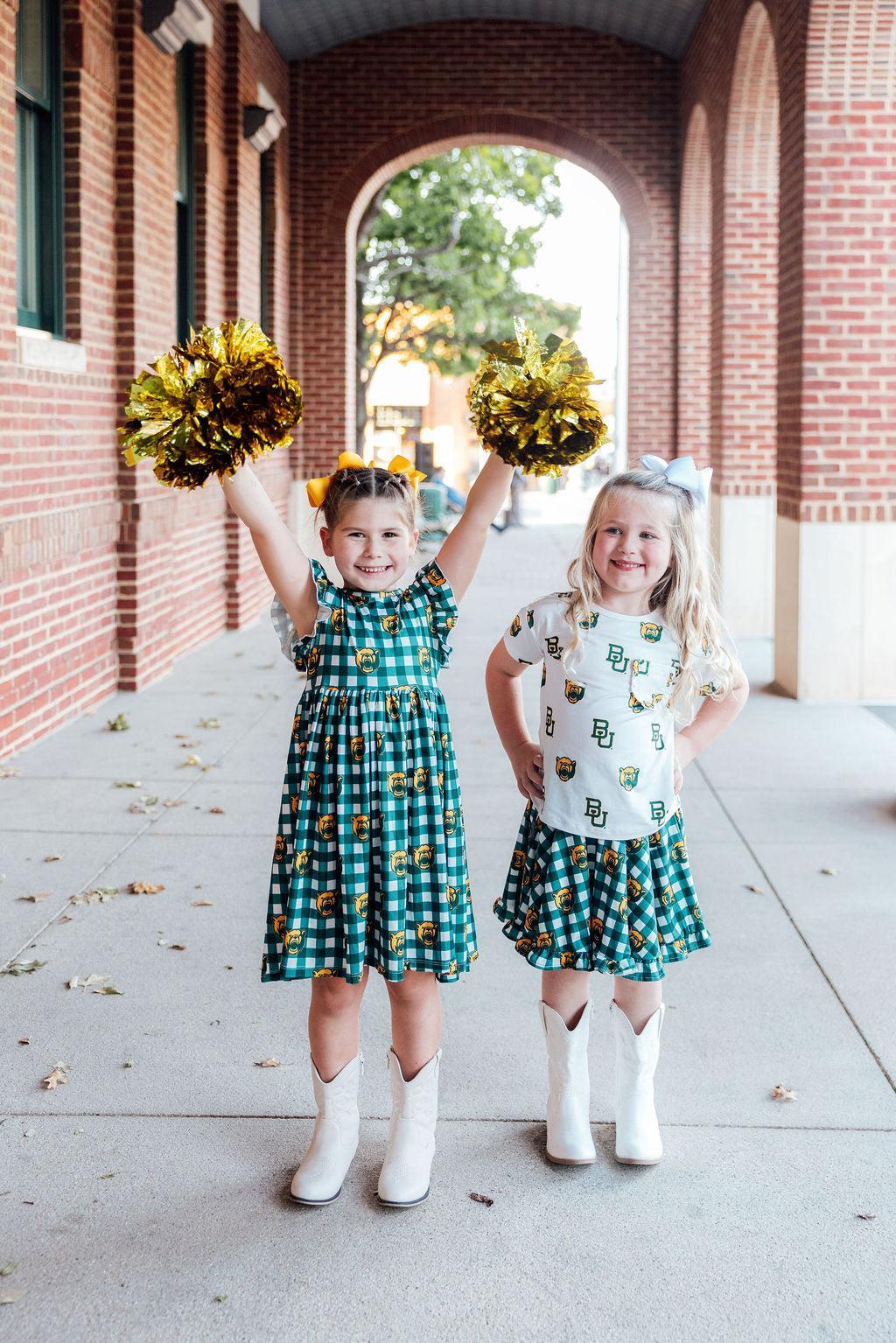 Baylor Plaid Bear Ruffle Twirl Skort - Mila & Rose ®