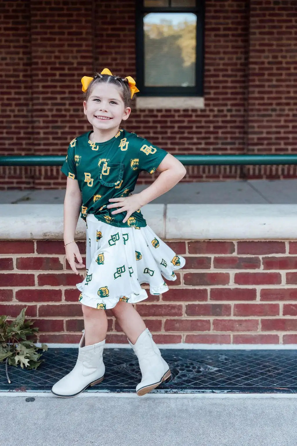 Baylor White Bear Ruffle Twirl Skort - Mila & Rose ® - Flyclothing LLC