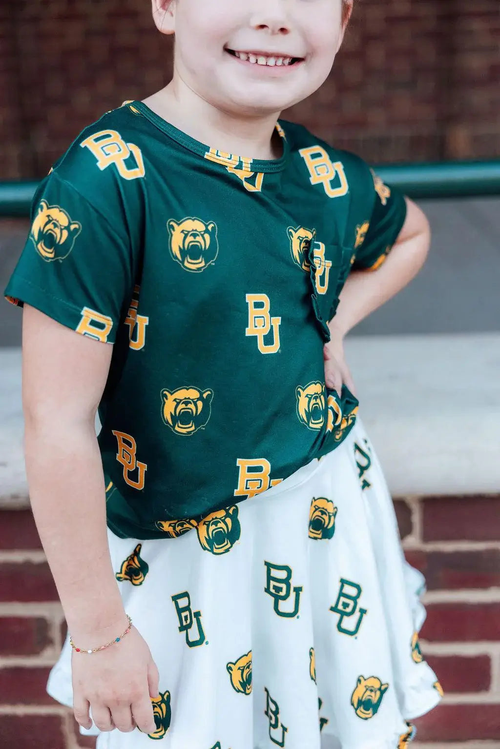 Baylor White Bear Ruffle Twirl Skort - Mila & Rose ® - Flyclothing LLC