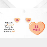 Be Mine Message Heart Stud Earrings - Madeline Love - Flyclothing LLC