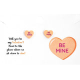 Be Mine Message Heart Stud Earrings - Madeline Love - Flyclothing LLC