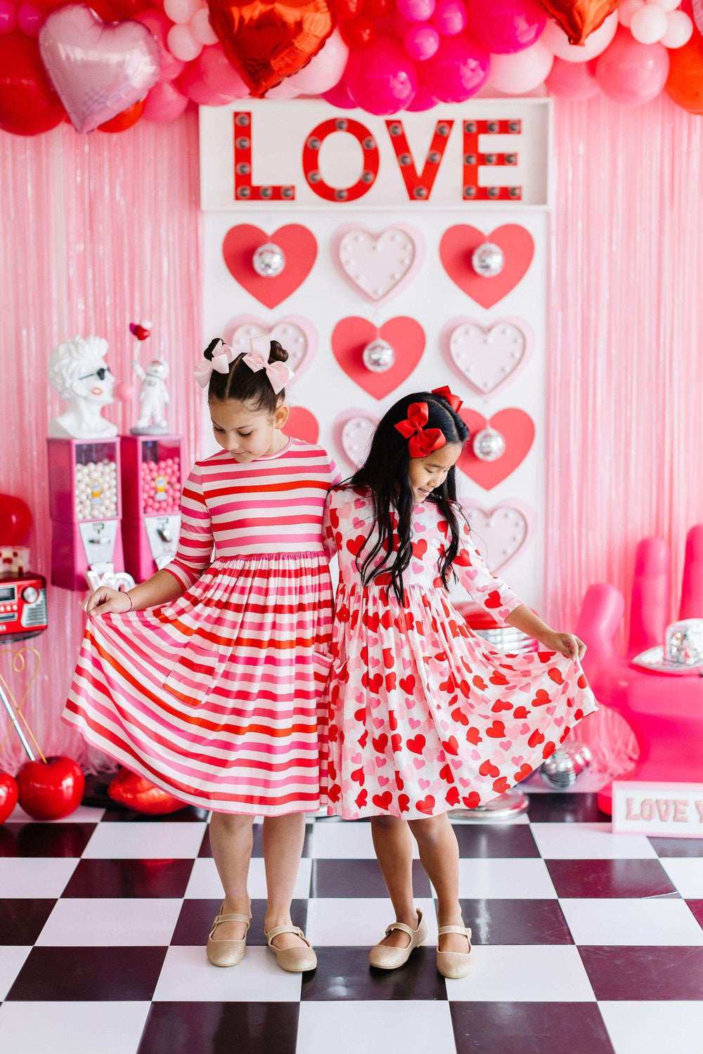 Be Mine 3/4 Sleeve Pocket Twirl Dress - Mila & Rose ® - Flyclothing LLC