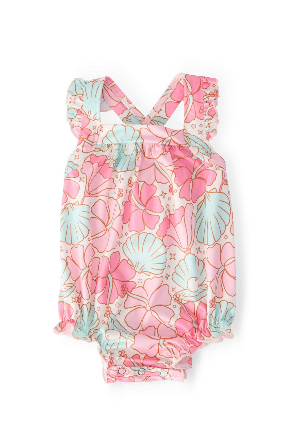 Beach Daze Ruffle Cross Back Romper - Mila & Rose ® - Flyclothing LLC