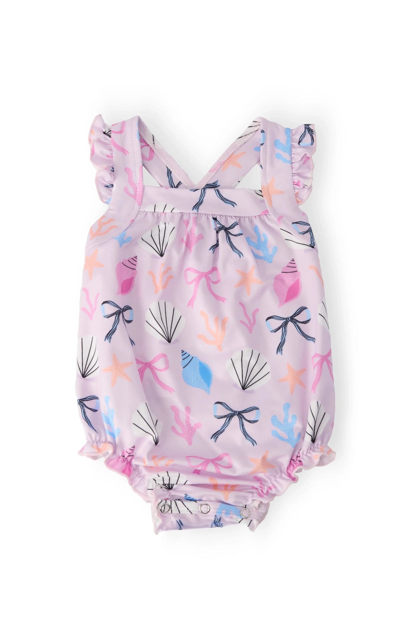 Beachside Bows Ruffle Cross Back Romper - Mila & Rose ® - Flyclothing LLC