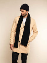 Milano (black) - Italian 100% cashmere ribbed beanie (unisex)