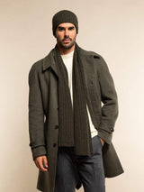 Milano (dark green) - Italian 100% cashmere ribbed beanie (unisex)
