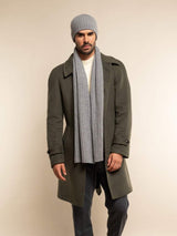 Milano (light grey) - Italian 100% cashmere ribbed beanie (unisex)