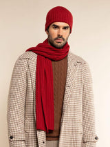 Milano (red) - Italian 100% cashmere ribbed beanie (unisex)