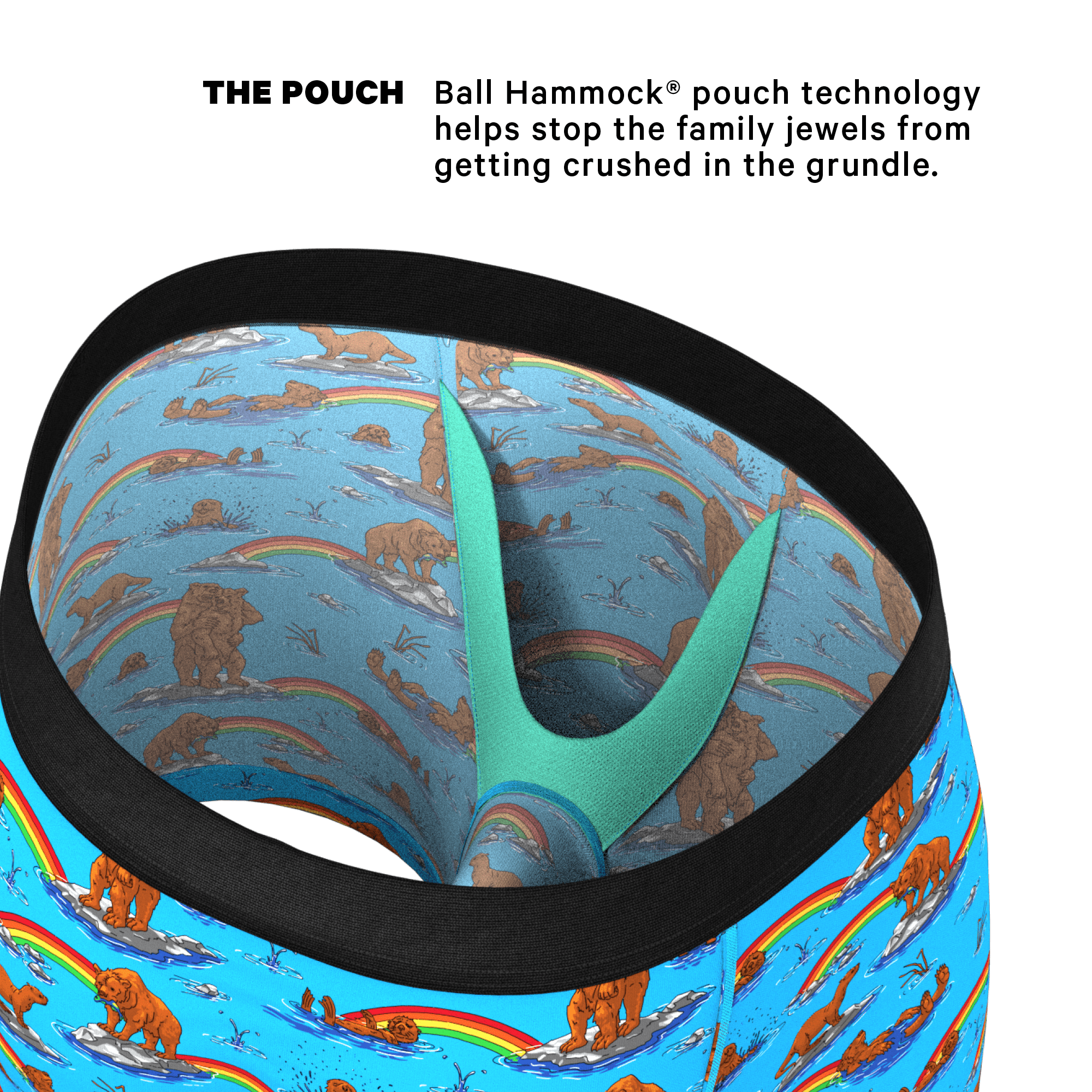 The Bear | Bear and Otter Rainbow Ball Hammock® Pouch Underwear - Shinesty