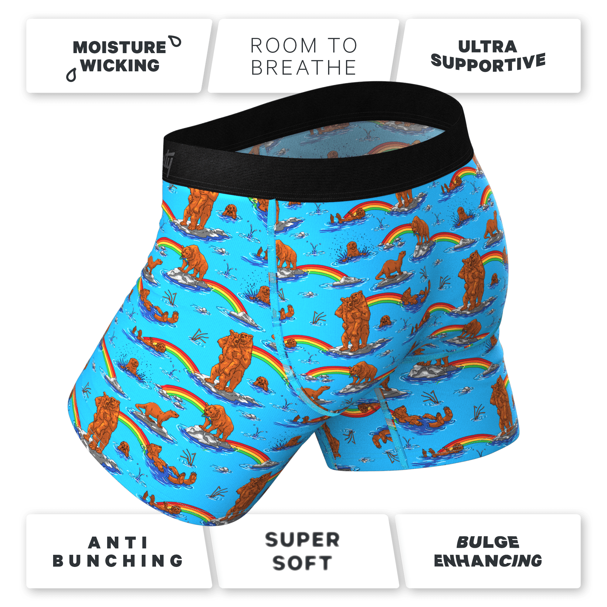 The Bear | Bear and Otter Rainbow Ball Hammock® Pouch Underwear - Shinesty