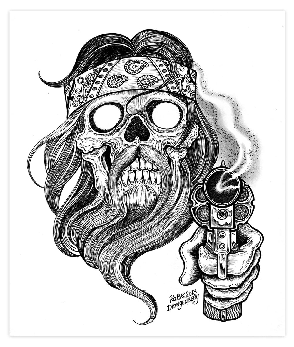 Black Market Art Company Bearded Outlaw Print