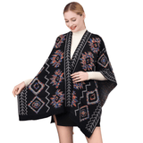 Beautiful Boho Patterned Front Pockets Poncho - Madeline Love - Flyclothing LLC