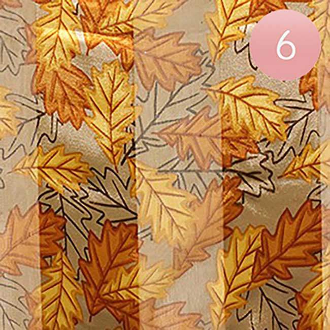 6PCS Silk Feel Striped Leaf Print Scarf - Madeline Love - Flyclothing LLC