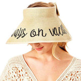 Always On Vacay Message Roll Up Foldable Visor Sun Hat - Madeline Love - Flyclothing LLC