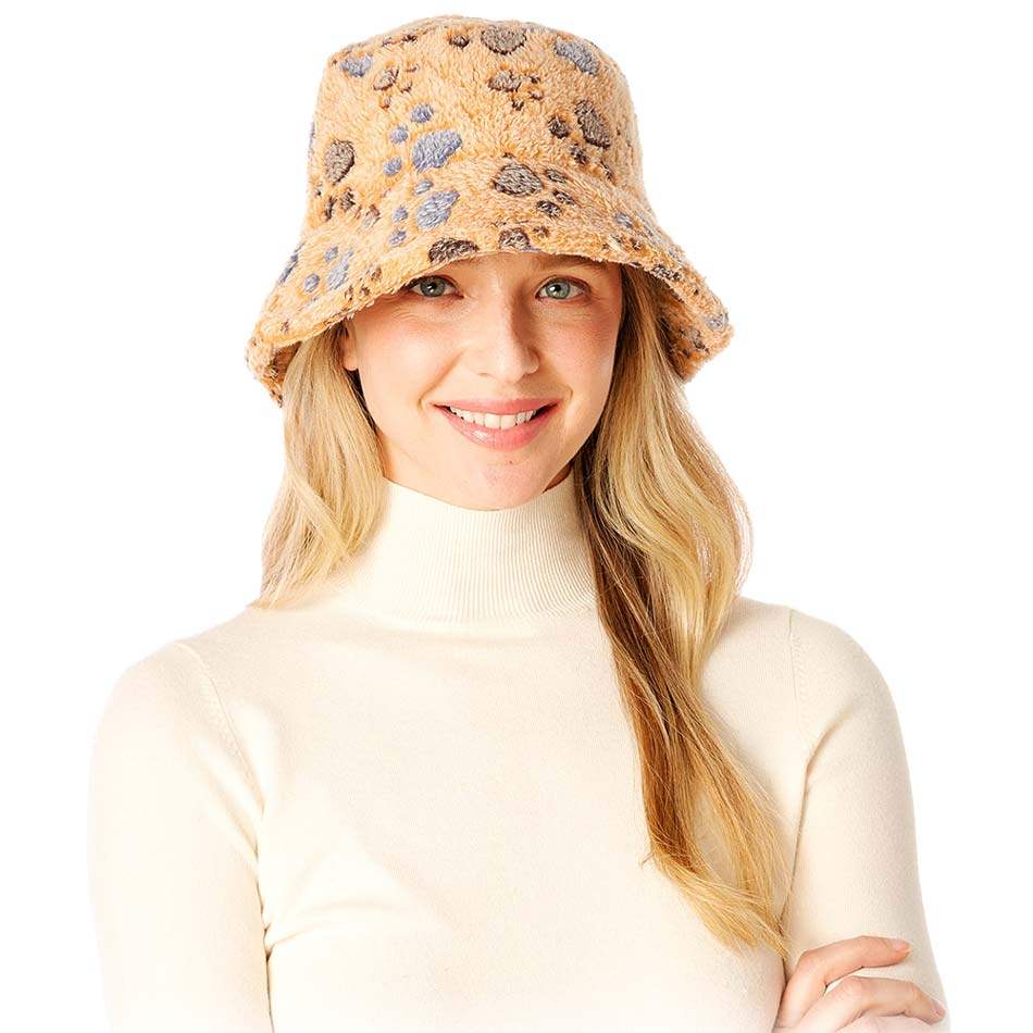 Animal Paw Faux Fur Bucket Hat - Madeline Love - Flyclothing LLC