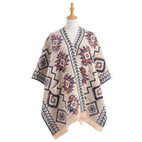 Beautiful Boho Patterned Front Pockets Poncho - Madeline Love - Flyclothing LLC