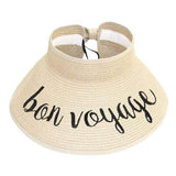 Bon Voyage Message Roll Up Foldable Visor Sun Hat - Madeline Love - Flyclothing LLC