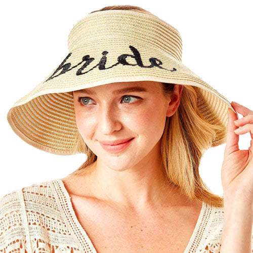 Bride Message Roll Up Foldable Visor Sun Hat - Madeline Love - Flyclothing LLC