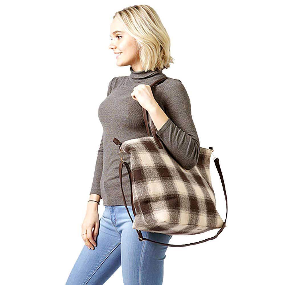 Buffalo Check Weekend Tote Bag - Madeline Love - Flyclothing LLC