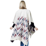 Chevron Pattern Cape Poncho Shawl Wrap - Madeline Love - Flyclothing LLC