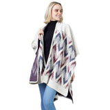 Chevron Pattern Cape Poncho Shawl Wrap - Madeline Love - Flyclothing LLC